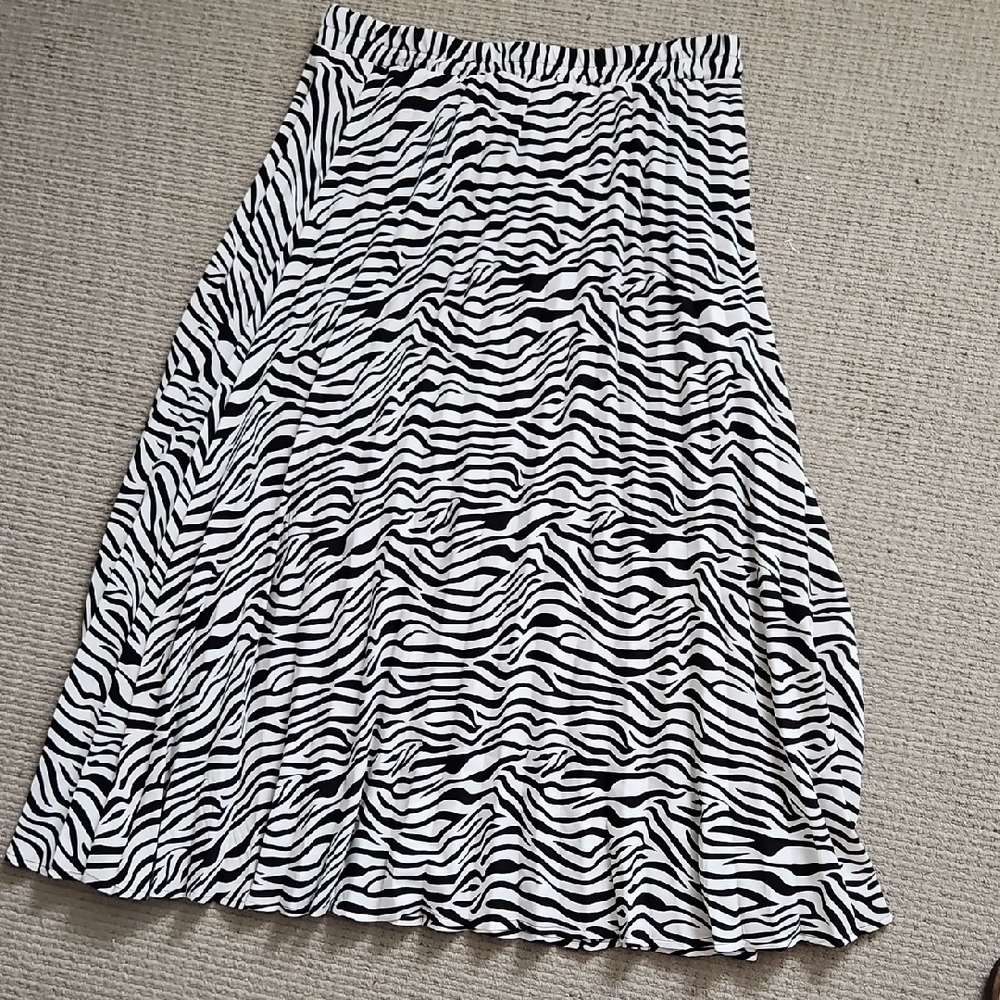 Choies Zebra Print Midi Skirt